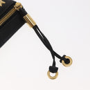 Jimmy Choo Studs Clutch Bag Leather Black Gold Auth 146429-8