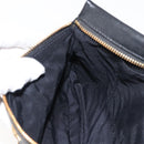 Jimmy Choo Studs Clutch Bag Leather Black Gold Auth 146429-17