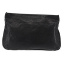 Jimmy Choo Studs Clutch Bag Leather Black Gold Auth 146429-2