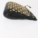 Jimmy Choo Studs Clutch Bag Leather Black Gold Auth 146429-3