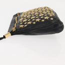 Jimmy Choo Studs Clutch Bag Leather Black Gold Auth 146429-4