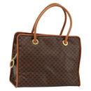 CELINE Macadam Canvas Hand Bag PVC Brown Gold Auth 146433-1