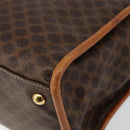 CELINE Macadam Canvas Hand Bag PVC Brown Gold Auth 146433-15