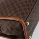 CELINE Macadam Canvas Hand Bag PVC Brown Gold Auth 146433-16