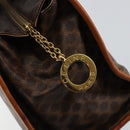CELINE Macadam Canvas Hand Bag PVC Brown Gold Auth 146433-17
