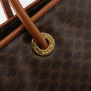 CELINE Macadam Canvas Hand Bag PVC Brown Gold Auth 146433-10