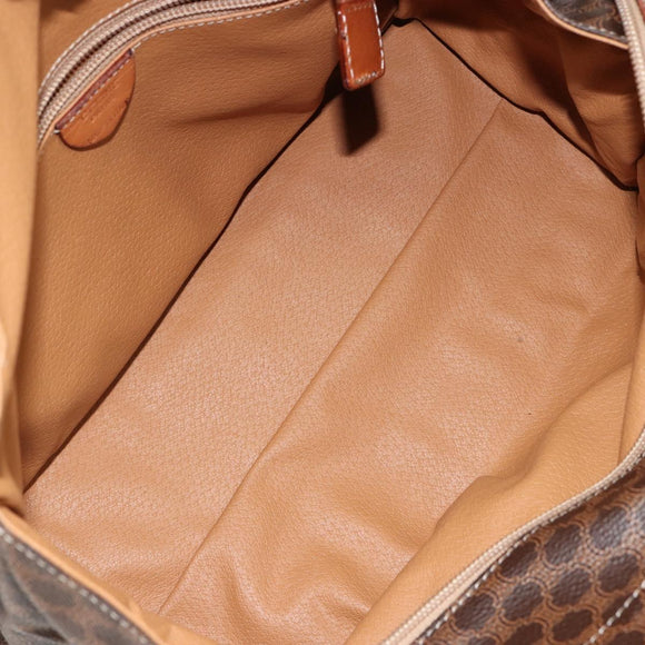 CELINE Macadam Canvas Hand Bag PVC Brown Gold Auth 146433