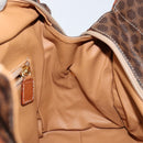 CELINE Macadam Canvas Hand Bag PVC Brown Gold Auth 146433-19