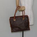CELINE Macadam Canvas Hand Bag PVC Brown Gold Auth 146433-22