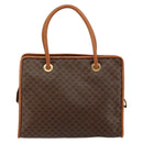 CELINE Macadam Canvas Hand Bag PVC Brown Gold Auth 146433-2