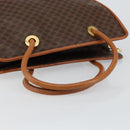 CELINE Macadam Canvas Hand Bag PVC Brown Gold Auth 146433-7