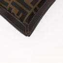 FENDI Zucca Canvas Pouch Black Brown Auth 146439-14
