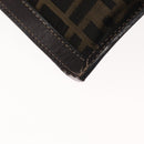 FENDI Zucca Canvas Pouch Black Brown Auth 146439-15