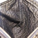 FENDI Zucca Canvas Pouch Black Brown Auth 146439-12