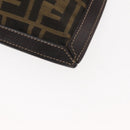 FENDI Zucca Canvas Pouch Black Brown Auth 146439-8