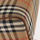 Burberrys Nova Check Hand Bag Canvas Beige Gold Auth 146440-10