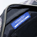 BURBERRY Nova Check Blue Label Shoulder Bag Nylon Black Silver Auth 146441-17