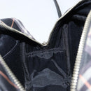 BURBERRY Nova Check Blue Label Shoulder Bag Nylon Black Silver Auth 146441-19