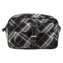 BURBERRY Nova Check Blue Label Shoulder Bag Nylon Black Silver Auth 146441-2