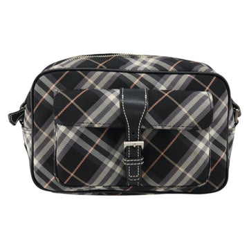 BURBERRY Nova Check Blue Label Shoulder Bag Nylon Black Silver Auth 146441 - 0