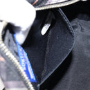 BURBERRY Nova Check Blue Label Shoulder Bag Nylon Black Silver Auth 146441-21