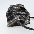 BURBERRY Nova Check Blue Label Shoulder Bag Nylon Black Silver Auth 146441-4