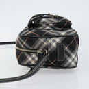 BURBERRY Nova Check Blue Label Shoulder Bag Nylon Black Silver Auth 146441-5