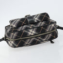 BURBERRY Nova Check Blue Label Shoulder Bag Nylon Black Silver Auth 146441-6