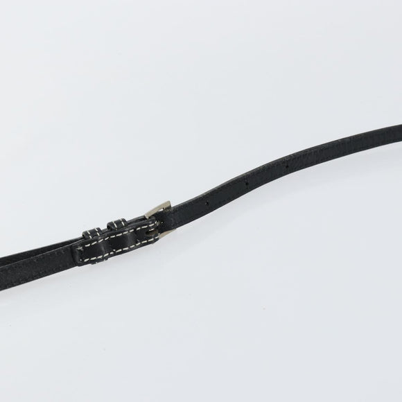 BURBERRY Nova Check Blue Label Shoulder Bag Nylon Black Silver Auth 146441