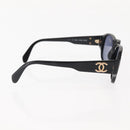 CHANEL Sunglasses Plastic Black CC Auth 146446-7