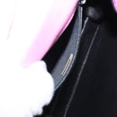 CHANEL V Stitch Hand Bag Satin Pink Gold CC Auth 146447-23