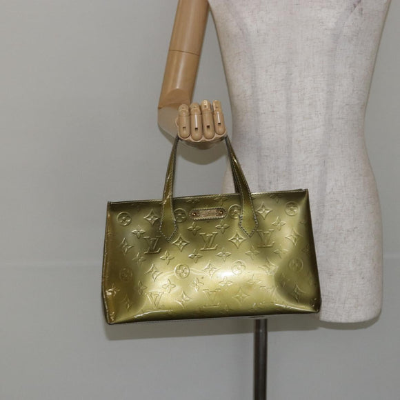 LOUIS VUITTON Monogram Vernis Wilshire PM Bag Gris Art Deco M91627 Auth 146474