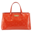 LOUIS VUITTON Vernis Bluebird Wilshire PM Bag Orenge Sunset M93644 Auth 146475-13