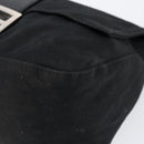 FENDI Mamma Baguette Shoulder Bag Nylon Black Silver Auth 146480-9