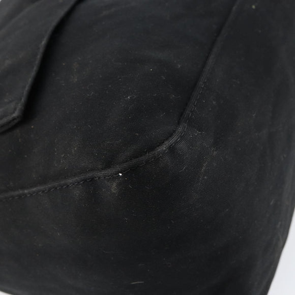 FENDI Mamma Baguette Shoulder Bag Nylon Black Silver Auth 146480