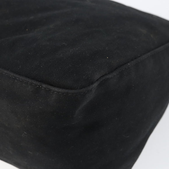 FENDI Mamma Baguette Shoulder Bag Nylon Black Silver Auth 146480