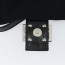 FENDI Mamma Baguette Shoulder Bag Nylon Black Silver Auth 146480-19
