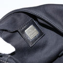 FENDI Mamma Baguette Shoulder Bag Nylon Black Silver Auth 146480-20