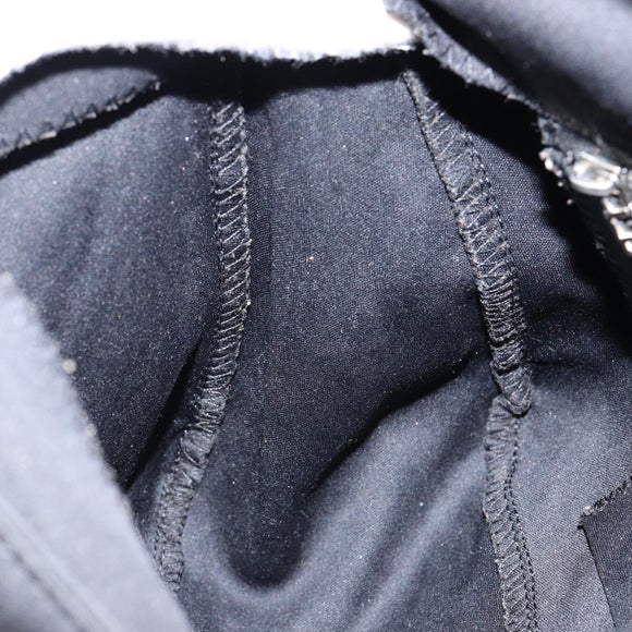 FENDI Mamma Baguette Shoulder Bag Nylon Black Silver Auth 146480