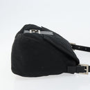 FENDI Mamma Baguette Shoulder Bag Nylon Black Silver Auth 146480-3