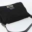 FENDI Mamma Baguette Shoulder Bag Nylon Black Silver Auth 146480-6