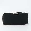 FENDI Mamma Baguette Shoulder Bag Nylon Black Silver Auth 146480-5