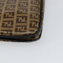 FENDI Zucchino Canvas Mamma Baguette Shoulder Bag Enamel Beige Gold Auth 146481-16