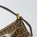 FENDI Zucchino Canvas Mamma Baguette Shoulder Bag Enamel Beige Gold Auth 146481-17