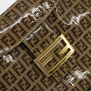FENDI Zucchino Canvas Mamma Baguette Shoulder Bag Enamel Beige Gold Auth 146481-18