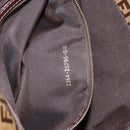 FENDI Zucchino Canvas Mamma Baguette Shoulder Bag Enamel Beige Gold Auth 146481-12