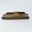 FENDI Zucchino Canvas Mamma Baguette Shoulder Bag Enamel Beige Gold Auth 146481-5