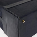 FENDI Pecan Canvas Hand Bag PVC Navy Gold Auth 146482-16