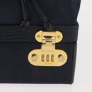 FENDI Pecan Canvas Hand Bag PVC Navy Gold Auth 146482-20