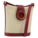 TIFFANY&Co. Shoulder Bag Canvas Beige Gold Auth 146483-1